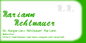mariann mehlmauer business card